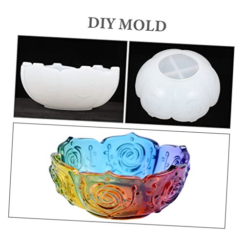 Exceart GI53N8I04KB236TXL42BJ 3Pcs Rose Bowl Mold Trinket Bowl Resin Molds Resin Tray Molds Silicone Molds For Resin Flower Jewelry Bowl Concrete Ashtray Stand Diy Mould Flowerpot White Jewelry Plate thumb #5