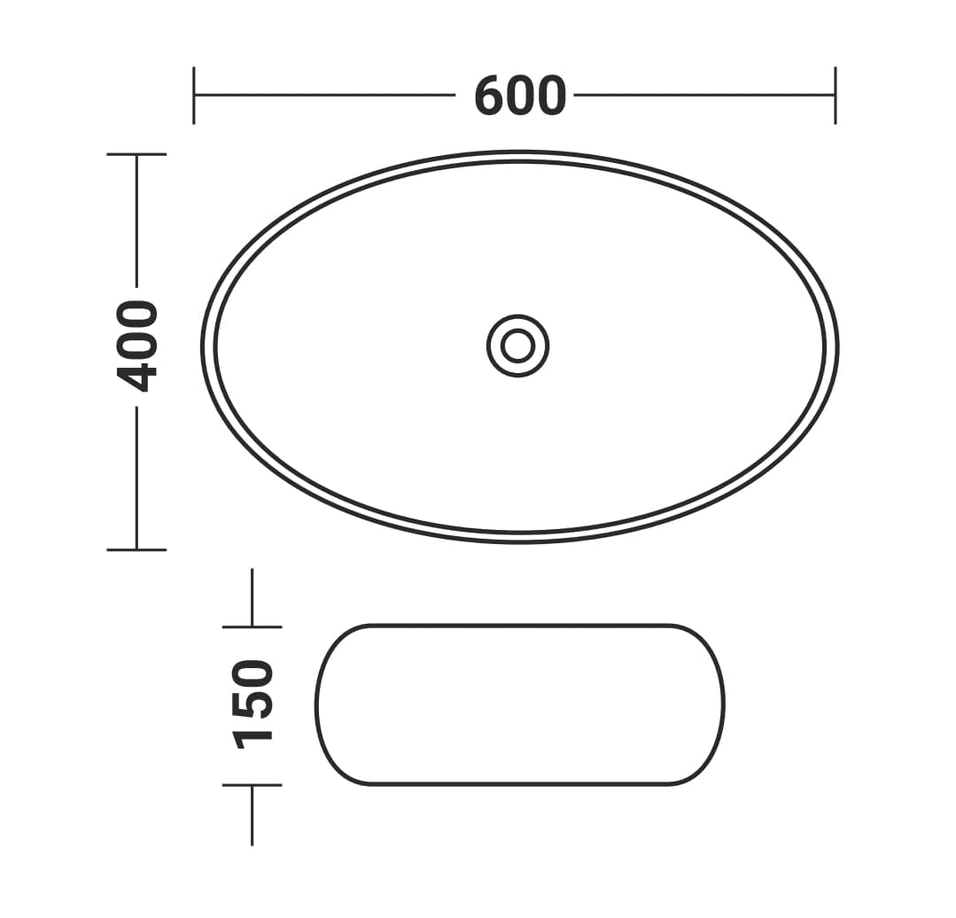 BASIN WORLD Latest Ceramic Wash Basin Countertop Tabletop Bathroom Sink Wash Basin (24 x 16 x 6 INCH) EQ-242 3