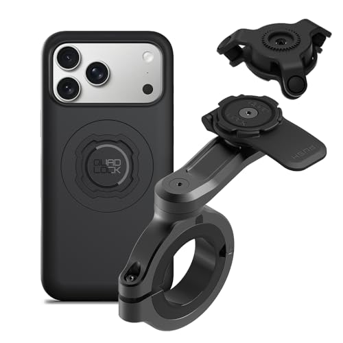 Image of Quad Lock Motorcycle Handlebar Phone Mount PRO - Large with Vibration Dampener and MAG Phone Case for iPhone 17 Pro Max