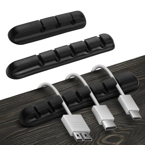 LxsNyvantic Kabel Organizer Silikon Schwarz 3/5/7 Slots Kabelhalter Schreibtisch Selbstklebend Nano Kleber Für Büro Zuhause Auto Gaming