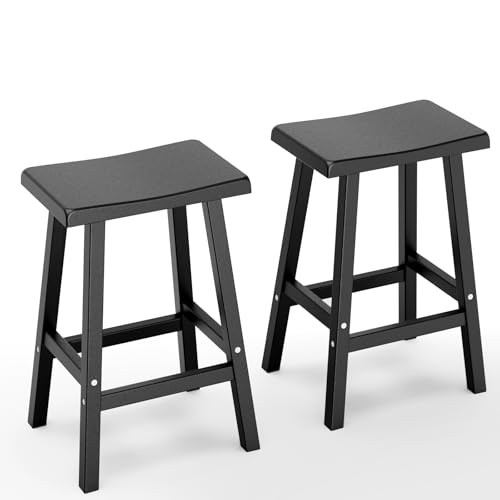 MAIUSCOLI Resin Outdoor Bar Stools Set of 2