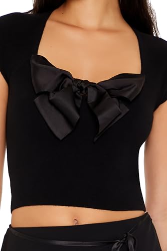 Forever 21 Women's Sweater-Knit Bow Crop Top3