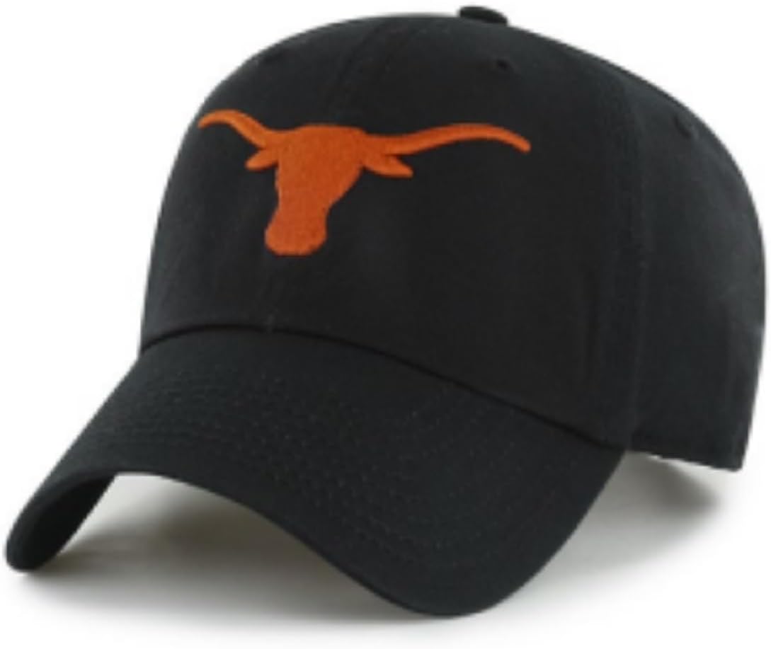 Officially Licensed Texas Black MVP Hat Classic University Logo Adjustable Embroidered Team Structured Cap