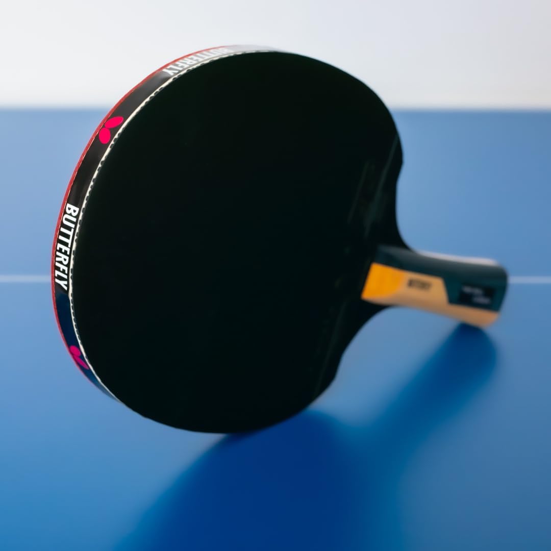 Butterfly Timo Boll Carbon rakieta do tenisa stołowego, certyfikowana przez ITTF okładzina Wakaba na zawody, gąbka 2,0 mm, dla wytrenowanych profesjonalnych graczy klubowych