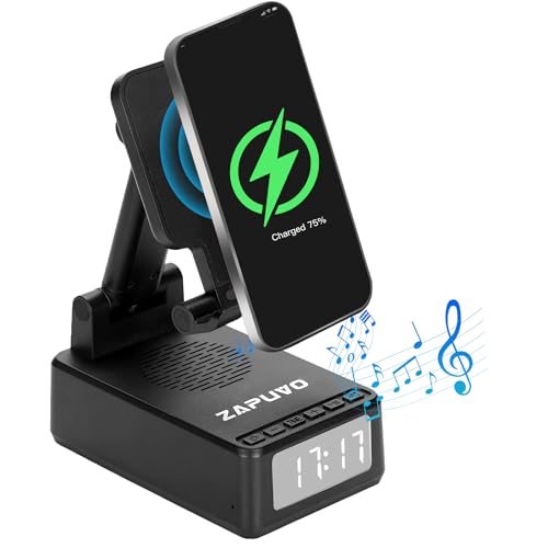 ZAPUVO Cell Phone Stand with Wireless Bluetooth Speaker, Men Gifts for Dad Christmas Xmas from Daughter Son Kids, Gifts for Husband Anniversary Birthday, Cool Stocking Stuffers Tech Gadgets for Him