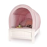 Snuggy Pod Bed Canopy - Pink (Double Size) | Sensory-Friendly Enclosed Pop-Up Bed Tent for Kids & Adults | Indoor Sleep Pod for Privacy & Light Control | Lightweight, Breathable & Foldable Design