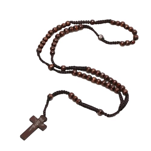 Rosary bead cross et rosaire de méditation en graines de Rudraksha
