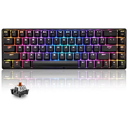 Clavier Mécanique T8 RGB Filaire Compact 68 Touches QWERTY - Switch Marron