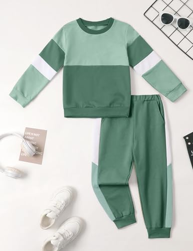 Image of Toddler Boy Clothes Long Sleeve Hoodie Sweatsuits Tops and Pants 2Pcs Boys Fall Winter Outfits Set