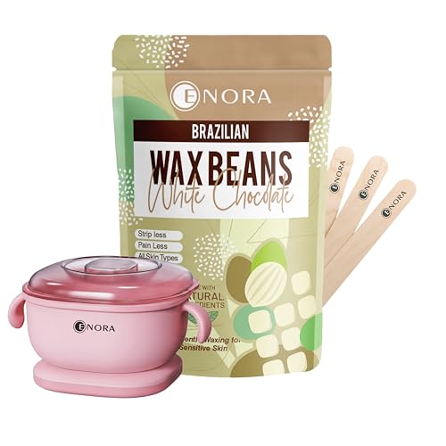 ENORA Premium Waxing Kit for Women - Silicone Wax Warmer for Hair Removal, Eyebrow, Bikini, Legs, Face, Brazilian Wax & More - Machine + 1-Pack Hard Wax Beads -white chocolate(100 g)+ Accessories