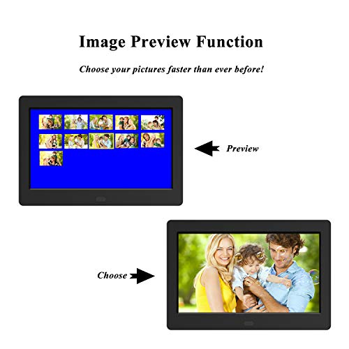 Digital Photo Frame 1280x800 16:9 IPS Screen Include 32GB SD Card HD Digital Picture Frame Widescreen, Support 1080P Videos, Photos Auto Rotate, Support Thumb USB Drive, SD/MMC/MS Card(7 Inch Black) - Thumbnail 3