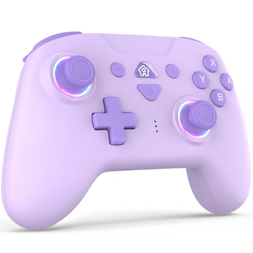 FONLAM Switch�S�@��Ή� �R���g���[���[ NFC�t�� �z�[���X�e�B�b�N Switch2/iOS/PC/Android�ɂ��S�Ή� amiibo�Ή��Q�[���p�b�h �}�N���@�\ RGB���C�g �����A�� �����ڑ� �Q�[���R�� �U��/�A�˃X�s�[�h���� �f�b