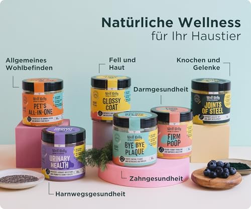 Wolf Belly - Bei Blasenentzündung für Hunde und Katzen 100% Natürlich (180 g) mit Cranberry und Vitamin C, Struvitsteine Auflösen und Unterstützt Nierengesundheit, Pulverform - Made in Europe