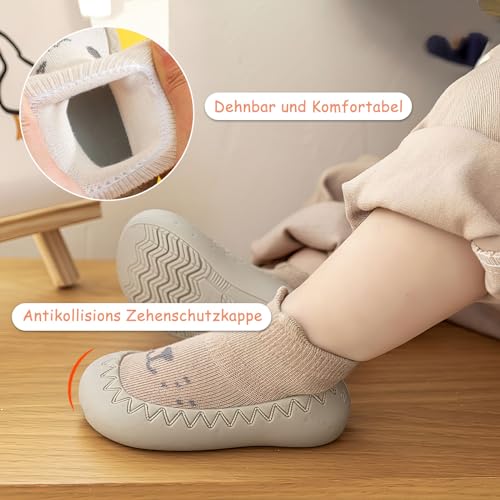 APOMOONS 2 Paar Baby Sockenschuhe, rutschfeste Niedlicher Cartoon Weicher Stricken Babybodenschuhe Krabbelsocken Baby Barfußschuhe Kinderschuhe für Baby Mädchen Junge