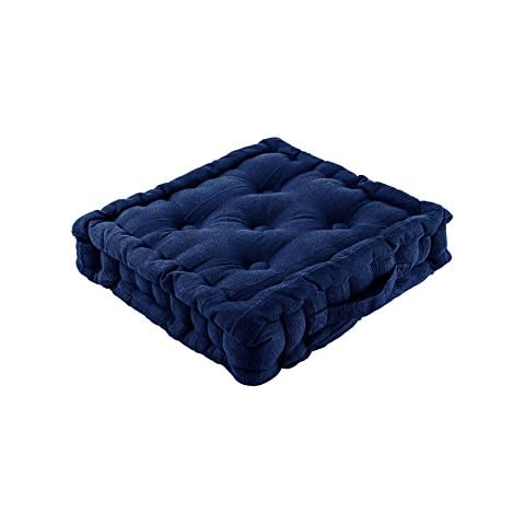 Value Comfort Home 4" 10cm Thick 100% Cotton Booster Cushion Armchair Sagging Sofa Chair Seat Raiser Reviver Enhancer Pad | Choice of 10 Colours Navy Cover