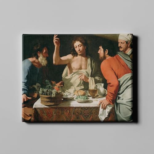 Toile Bartolomeo Cavarozzi Souper à Emmaüs format extra large pour décoration de salon