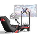 DIWANGUS Sim Racing Cockpit with Monitor Mount - F1 Style Steel Racing Simulator Cockpit with Seat Compatible with Logitech Thrustmaster Fanatec Moza Racing Games