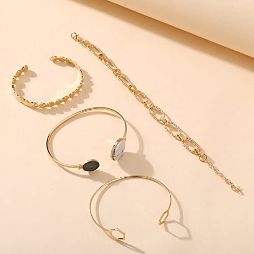 Geometric Stackable Bracelet Set of 4
