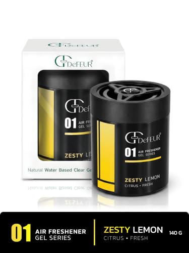 Image of Zesty Lemon Gel Car Perfume 140g | Long Lasting Citrus Car Air Freshener for Dashboard | Premium Gel Car Freshener | Odor Neutralizer | Fresh Lemon Fragrance | Pack of 2