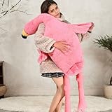 Huniupore 43.3in Flamingo Stuffed Animal Plush Pillow Cute Giant Plush Toy Soft Hugging Pillow Stuffed Animal for Kids Birthday