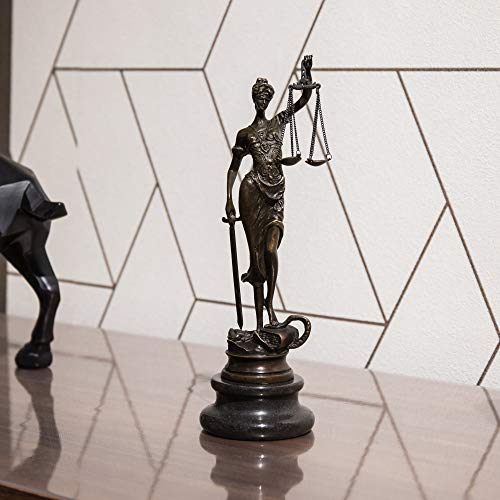 Estatua Lady Justice de bronce 8 pulgadas miniatura 3