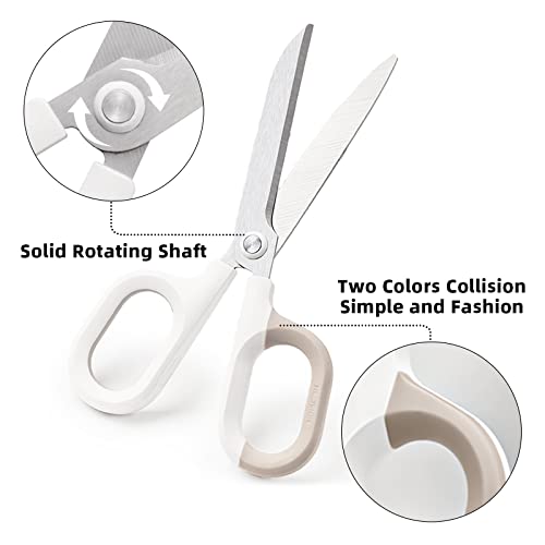 Ezwork Multipurpose Scissors, Comfort-Grip Handles Sharp Scissors For Office Home School Craft Sewing Fabric Supplies (6", White) #TOP2