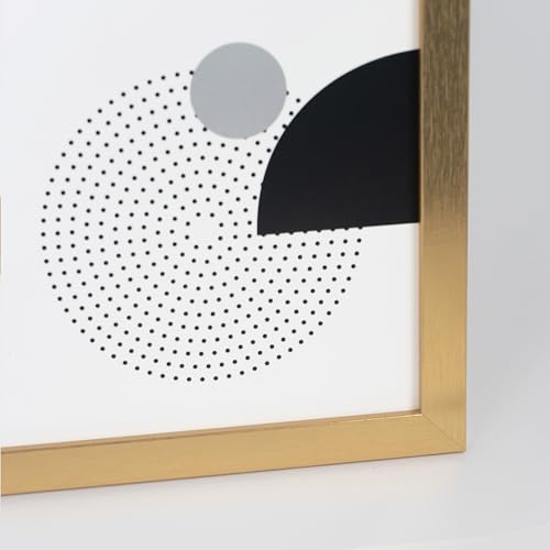 FRAMAI® Bilderrahmen 50x70 cm Gold MDF Umweltfreundlichem Rahmen mit Bruchsicheren Plexi, Aufhänger und Aufsteller – Ansicht 5