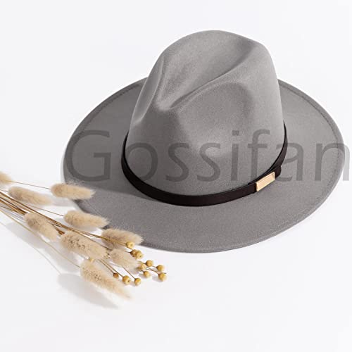Image of Fedora Hats for Men Wide Brim Panama Hat with Classic Belt