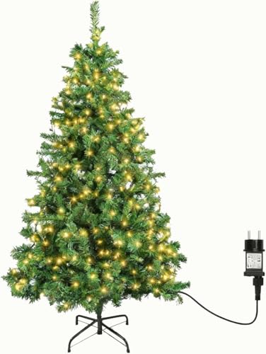 Aigostar Künstlich Weihnachtsbaum 180 cm mit 18 M LED-Beleuchtung, 8...
