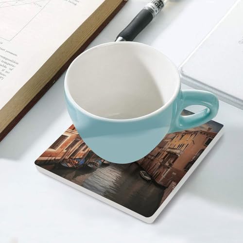 Sous-verre céramique carré avec liège isolant boisson bar salon - 6