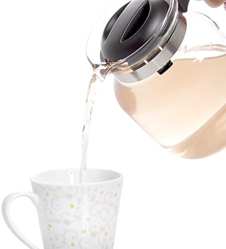 Wenco Dzbanek Szklany, Szkło/Tworzywo Sztuczne, Czarny/Przezroczysty, 1.25 L