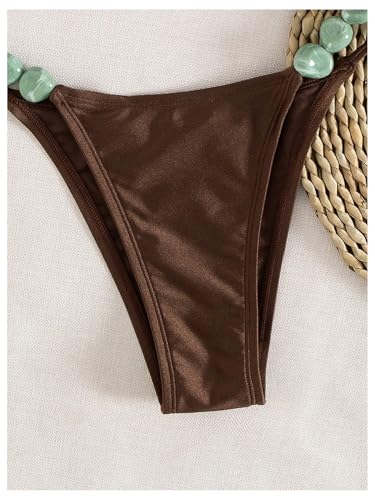 OYOANGLE Women's Triangle Thong Bikini Set 2 Piece String High Cut Swimsuits Bathing Suits4