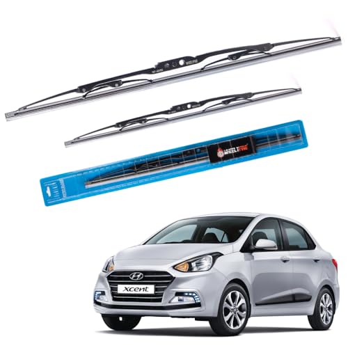 Image of Windshield Car Wiper Blades Metal Frame Water Repellant Cleaning Wiper Blades Refills Best for Hyundai Xcent (2014 Onwards) Dr 22 inch /Pa 16 inch