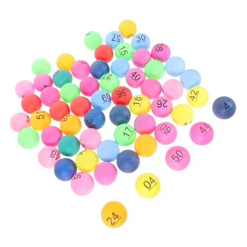 POPETPOP Plastic Balls 60pcs for Raffle Bingo Parties and Education Number Printing