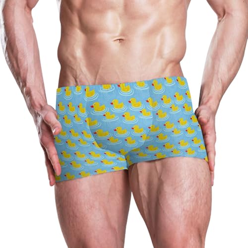 Cute Yellow Rubber Duck Mens Swim Trunk Swimwear Bathing Suit Swim Brief Square Leg Board Short S B04042512