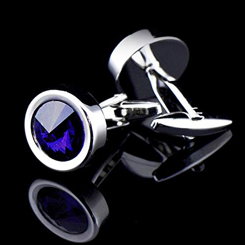 Mancuernillas para hombre redondas color púrpura miniatura 3