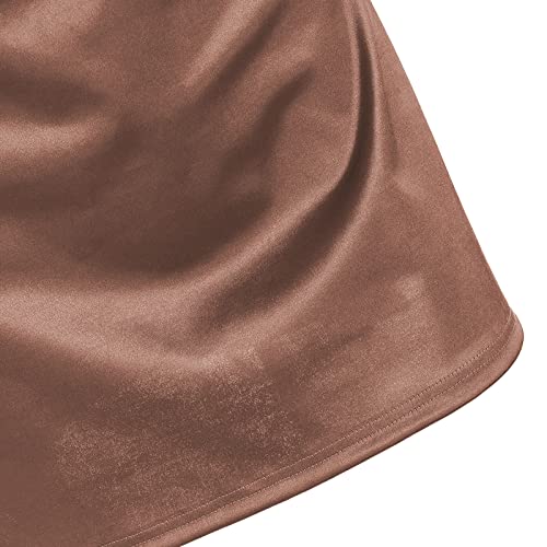 Image of ZAFUL Women's Satin Sleeveless Spaghetti Strap Mini Dress Sexy Slip Cowl Neck Silky Cocktail Party Dresses