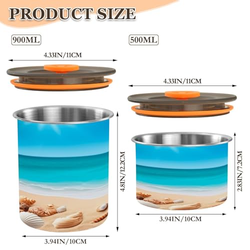 Contenedor Hermético de Acero Inoxidable Azul 500 ml miniatura 2