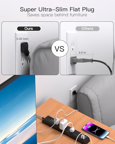 Image of mifaso Cruise Approved Power Strip - Outlet Extender Multi Plug Outlet, USB Wall Charger (MRF-022)