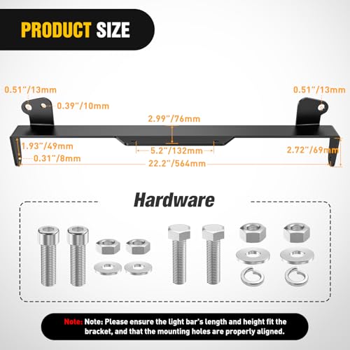Image of Nilight Front Lower Hidden Bumper Mounting Brackets for 20-22inch Straight LED Light Bar Compatible with 2011-2016 Ford F250 F350 F450