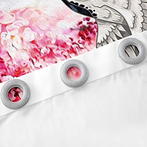 Crane Print Window Curtains For Bedroom Living Room Teen Chic Japanese Ukiyoe Curtains Youth Men Watercolor Hokusai Pattern Window Drapes Japanese Style Decor Window Treatments，38 X 45 Inches，2 Panels #TOP4