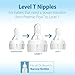 Dr. Brown's Natural Flow Level T Narrow Baby Bottle Nipple, Newborn Slow Flow, 0m+, 100% Silicone, 6-Pack