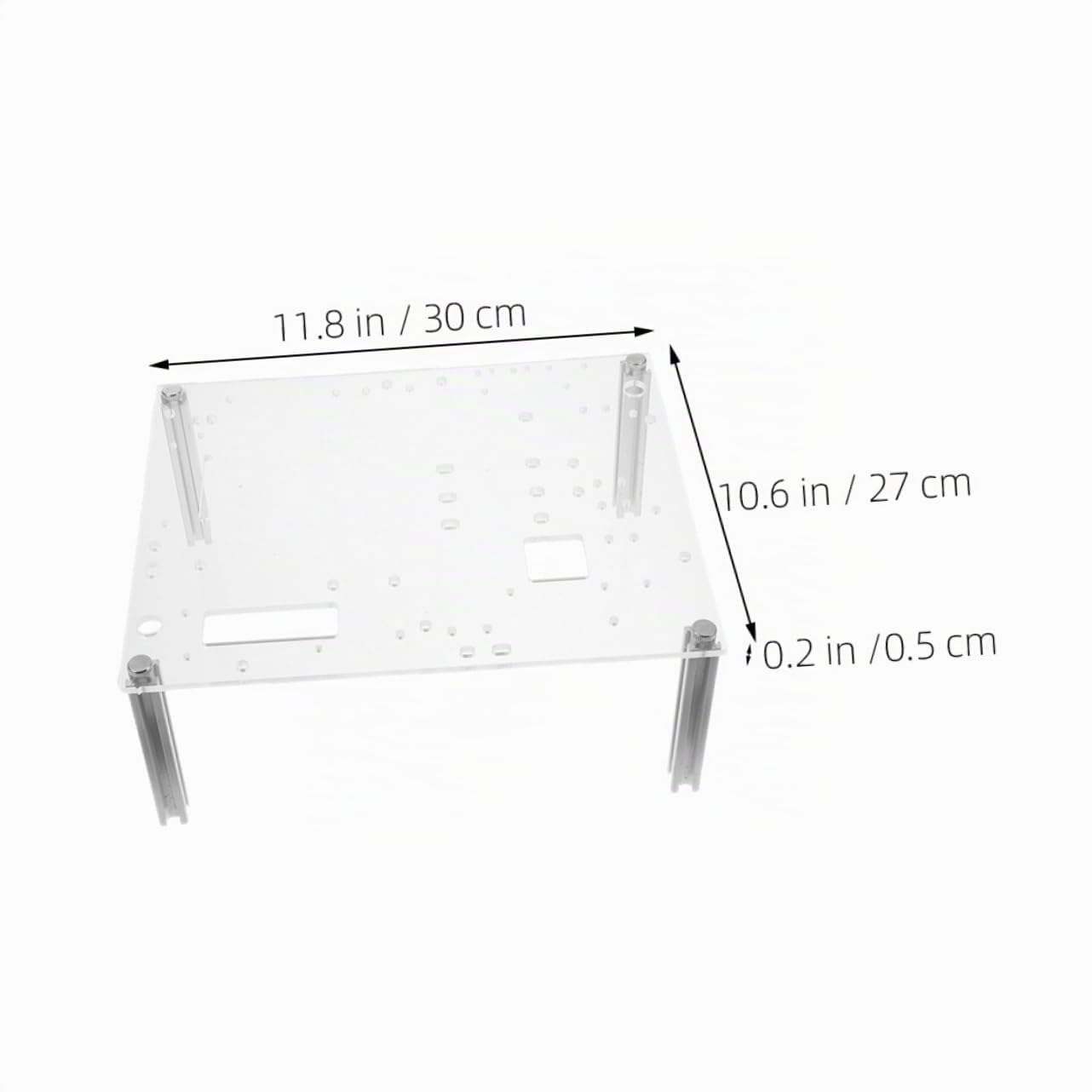 Uonlytech Staffa Per Case Pc Aperto Matx, Supporto Telaio Computer Robusto e Ventilato, Base Trasparente Per Banco Di Desktop, Facile Installazione Per Appassionati Fai-da-te