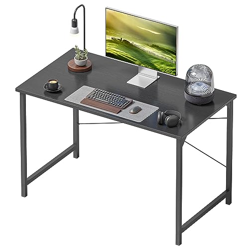 Image of Cubiker Computer Desk, Home Office Writing Study Desk, Modern Simple Style Laptop Table with Storage Bag (40 inch Without Bag, Black)