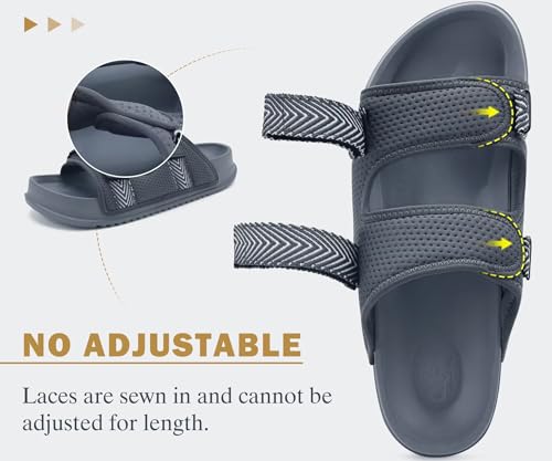 Image of KuaiLu Mens Casual Sandals with Comfortable Orthopedic Arch Support Summer Beach Walking Shoes Cushion Slides Slip on Indoor Outdoor