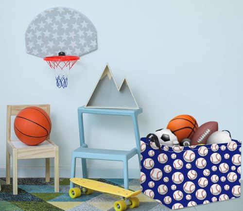 Image of Rectangular Ball Easter Basket Baby Kids Storage Basket for Boys Dinosaur Room Decor Cute Toy Storage Organizer Bins Bedroom(Sports)