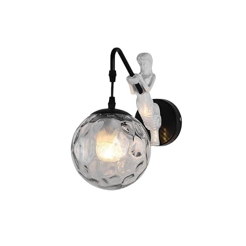 Wqqyu6hkf Black Lights Sculpture Iron Wall Sconce Clear Glass Lamp Decorative Lamps