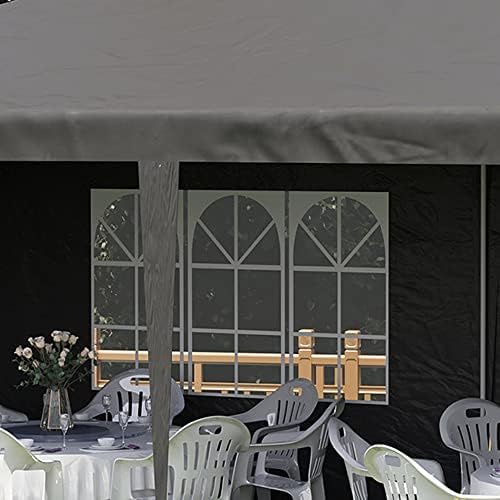Outsunny 6 x 3 m Party Tent Gazebo Marquee Outdoor Patio Canopy Shelter with Windows and Side Panels Dark Grey