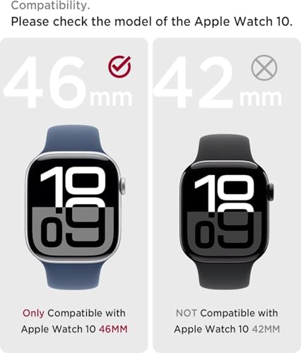 Image of OJOS Soft TPU Case Compatible for Apple Watch Series 10 46mm, Lightweight and Slim Cover All-Around Protective Case for iWatch 46mm, Black
