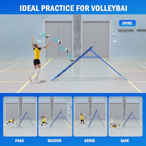 Image of Volleyball Baseball Rebounder Net, Softball Rebounder Pitchback Net Quick Adjustments, Quick Adjustments Lacrosse Bounce Back Practice Equipment, Ideal for Outdoor Indoor and Backyard Training